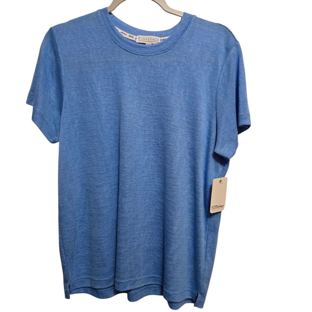 PJ Salvage Pajama Top Blue Size Large Short Sleeves NEW